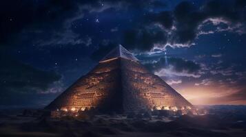 magisch Pyramide. Illustration ai generativ foto