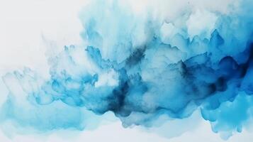 neugierig Aquarell Schatten wolkig und defokussiert wolkig Blau Himmel Stiftung. Illustration, ai generiert foto