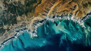 flunky Bild von ein Küste im Spanien. kreativ Ressource, ai generiert foto