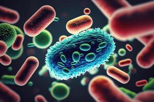 Bakterien medizinisch Hintergrund. generativ ai foto