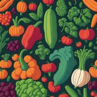 nahtlos Gemüse frisch abstrakt Hintergrund erstellt mit generativ ai Technologie foto