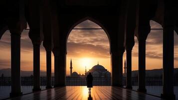 Moschee Hintergrund. Illustration ai generativ foto