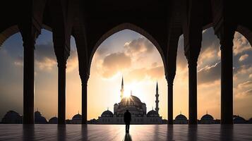 Moschee Hintergrund. Illustration ai generativ foto