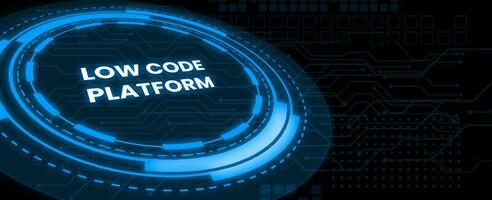 niedrig Code Plattform, Software Entwicklung Technologie Konzept Hintergrund foto