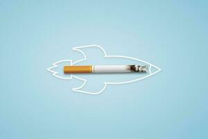 Verlassen Tabak, Zigarette mit ein Rauch Design und Konzept von Nein Rauchen Idee. foto