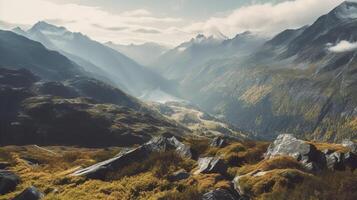 schön Berg Hintergrund., Illustration ai generativ foto