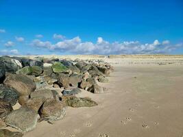 das endlos Strand beim das Nord Meer hvidbjerg stranden blavand Dänemark foto