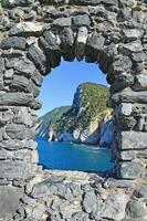 Aussicht von san pietro Kirche, Porto venere, italienisch Riviera, Ligurien, Mittelmeer Meer, Italien foto