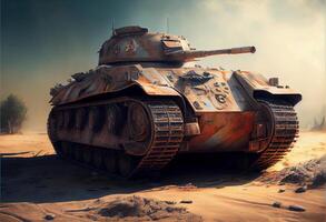 amerikanisch Panzer 2 Welt Krieg im das Feld. ai generiert foto