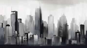 minimalistisch Gemälde Stadtbild ai generiert hoch Qualität Illustration foto