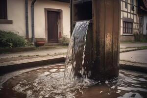 Wasserschaden im Hausratversicherung nach Rohrbruch. ai generiert foto