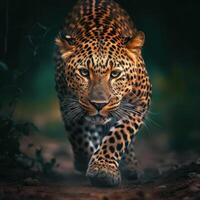 wild Leopard Tier. Illustration ai generativ foto