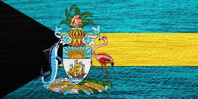 Flagge von das Bahamas auf ein texturiert Hintergrund. Konzept Collage. foto
