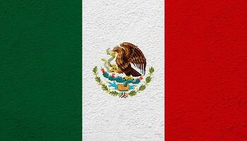 Flagge von Mexiko auf ein texturiert Hintergrund. Konzept Collage. foto