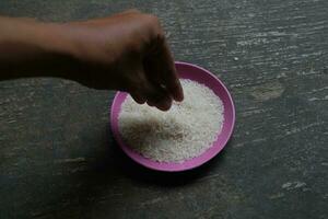 das Foto von Weiß Reis ist auf das Teller