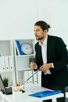 Manager Büro Arbeit Blau dokumentieren Mappe Lebensstil foto