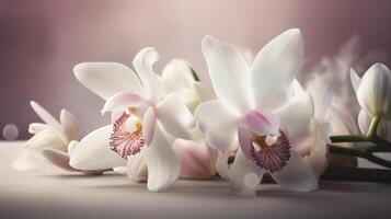 schön Orchidee Blumen, ai generativ foto