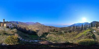 erkunden das religiös Erbe von Sernigas san bernardo Kirche im Italien - - 360 Panorama, Februar 2023 foto