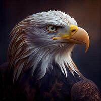 Porträt von ein kahl Adler im das Natur Lebensraum. 3d Wiedergabe, ai generativ Bild foto