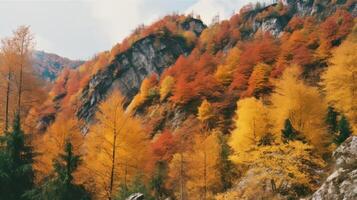 Herbst im Berge. Illustration ai generativ foto