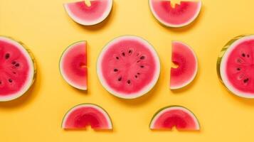 Wassermelone Hintergrund. Illustration ai generativ foto