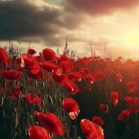 Mohn Blume Hintergrund zum anzac Tag. Illustration ai generativ foto