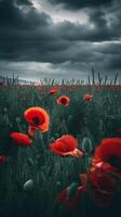 Mohn Blume Hintergrund zum anzac Tag. Illustration ai generativ foto