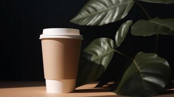 Kaffee zu gehen Tasse Vorlage Illustration ai generativ foto