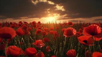 Mohn Blume Hintergrund zum anzac Tag. Illustration ai generativ foto