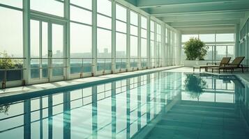 Luxus Hotel Schwimmbad. Illustration ai generativ foto