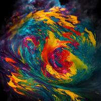 abstrakt Mehrfarbig wirbelnd Hintergrund, abstrakt bunt Hintergrund mit Spiral, generativ ai foto