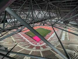 Konstruktion von Neu Tribun Fußball Stadion zum demnächst Indonesien Team. Jakarta International Stadion im das Norden Jakarta. Jakarta, Indonesien, Juni 21 2022 foto