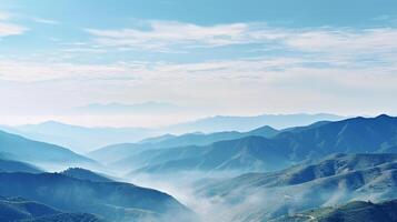 Hügel und Berge Blau Hintergrund. Illustration ai generativ foto