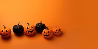 Orange gespenstisch Halloween Hintergrund. Illustration ai generativ foto