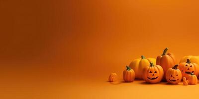 Orange gespenstisch Halloween Hintergrund. Illustration ai generativ foto