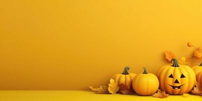 Gelb lebendig Halloween Hintergrund. Illustration ai generativ foto