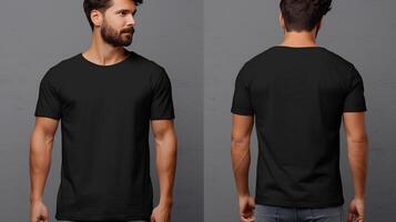 Nahansicht T-Shirt auf Männer. Illustration ai generativ foto
