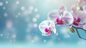 natürlich Orchidee Blume Hintergrund. Illustration ai generativ foto