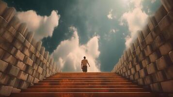 Treppe zu Himmel. Illustration ai generativ foto