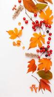 Herbst Blätter Hintergrund. Illustration ai generativ foto