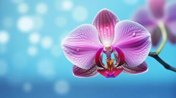 natürlich Orchidee Blume Hintergrund. Illustration ai generativ foto