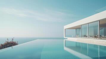 Luxus modern Villa mit Schwimmbad. Illustration ai generativ foto