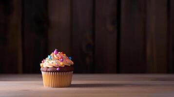 Cupcake Hintergrund. Illustration ai generativ foto