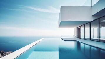 Luxus modern Villa mit Schwimmbad. Illustration ai generativ foto