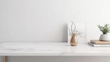 Weiß minimalistisch Produkt Hintergrund. Illustration ai generativ foto