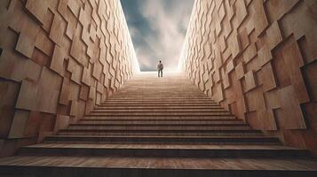 Treppe zu Himmel. Illustration ai generativ foto