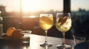 Sommer- Alkohol Cocktails. Illustration ai generativ foto