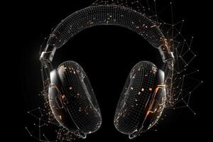 Musik- Kopfhörer Technologie Konzept. ai generiert foto