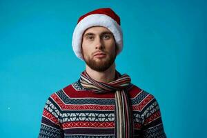 Mann Neu Jahr Kleider Weihnachten Urlaub isoliert Hintergrund foto