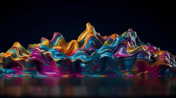 abstrakt Hintergrund Flüssigkeit Welle Farbe bunt 3d ,generativ ai foto
